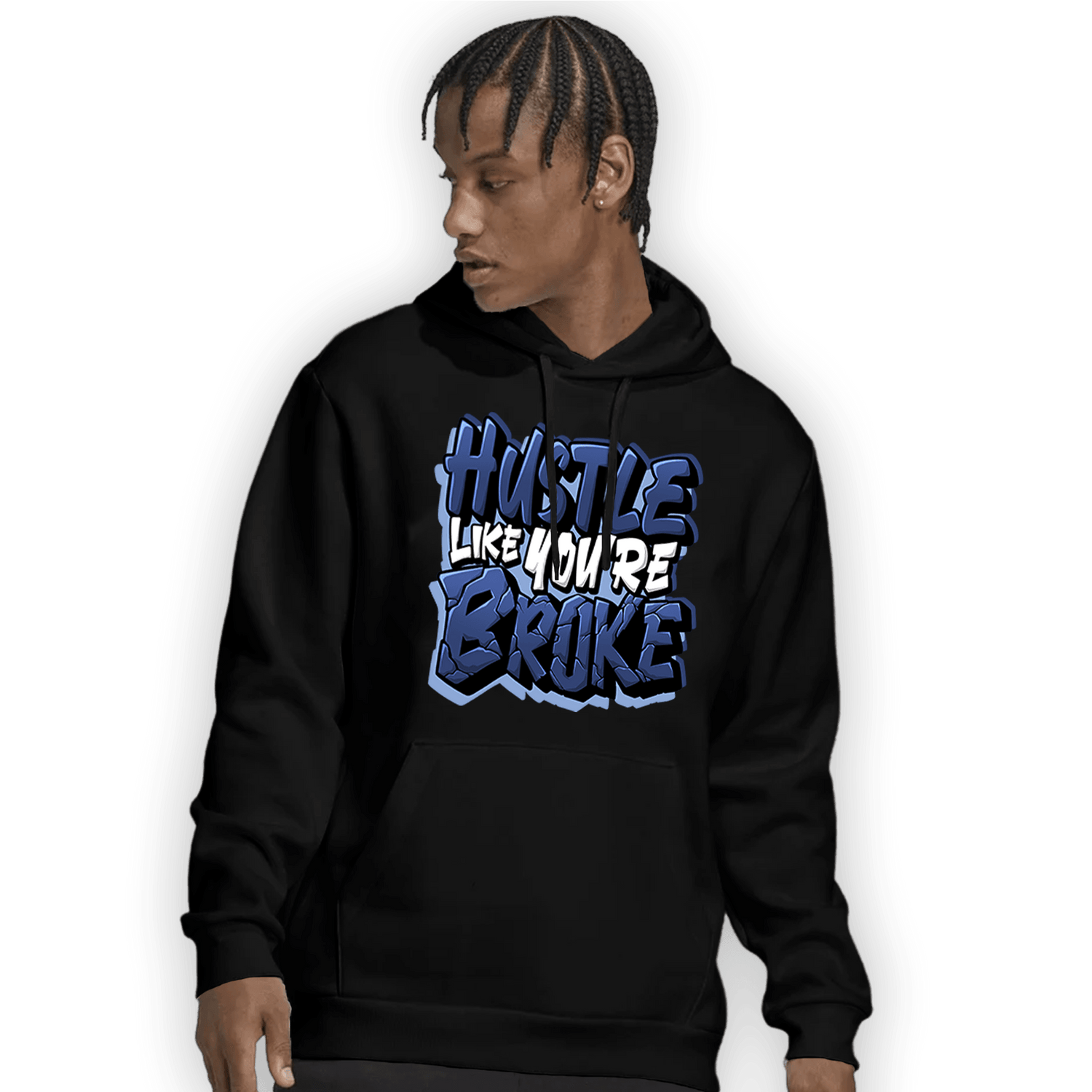Midnight Navy 5s Hoodie Match Hustle Like Broke - NastyJamz