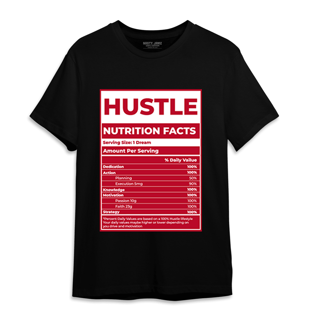 Cherry 11s T Shirt Match Hustle Nutrition Facts - NastyJamz