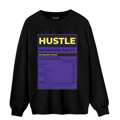 Field Purple 12s Sweatshirt Match Hustle Nutrition Facts - NastyJamz