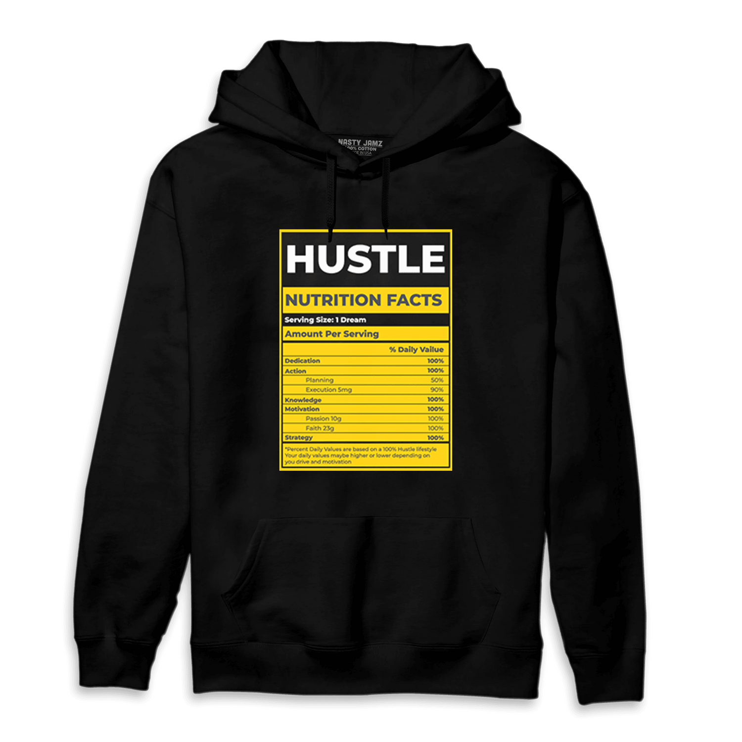 Thunder 4s Hoodie Match Hustle Nutrition Facts - NastyJamz