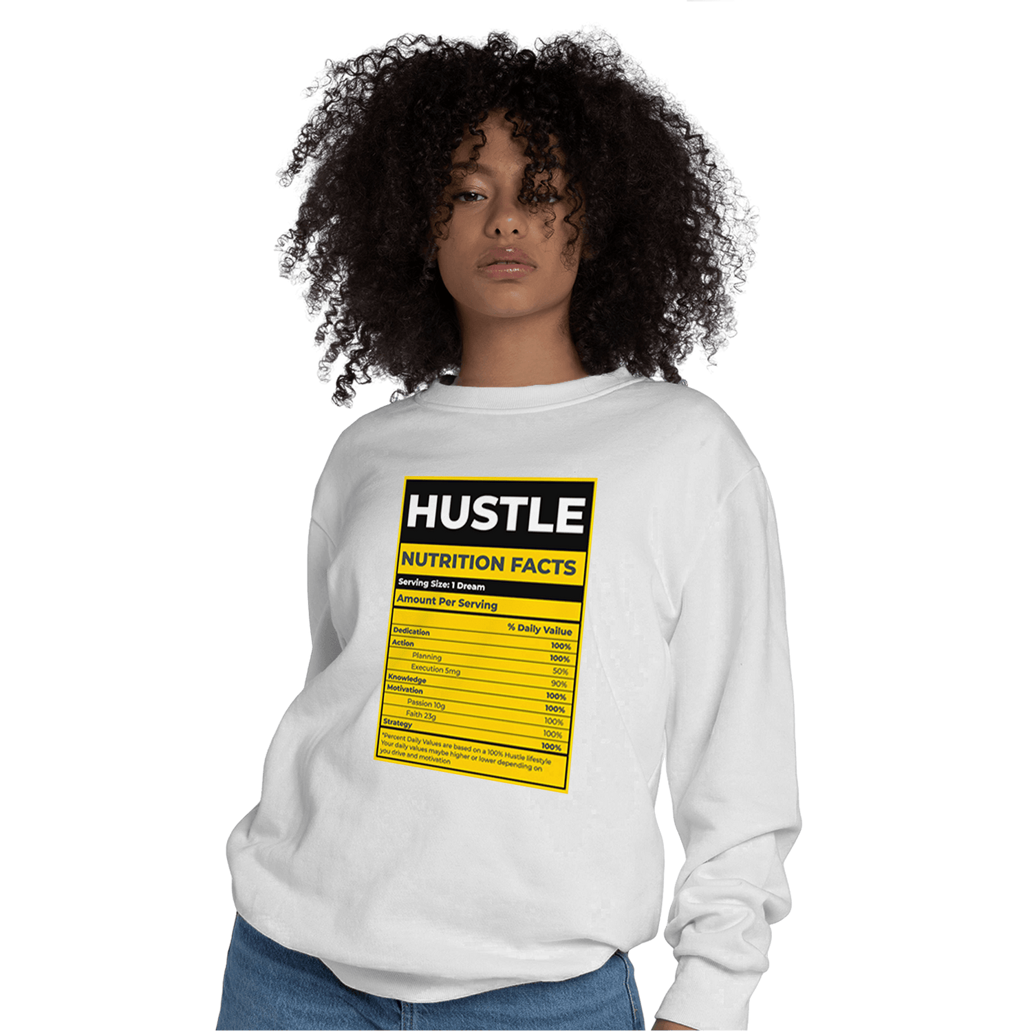 Thunder 4s Sweatshirt Match Hustle Nutrition Facts - NastyJamz