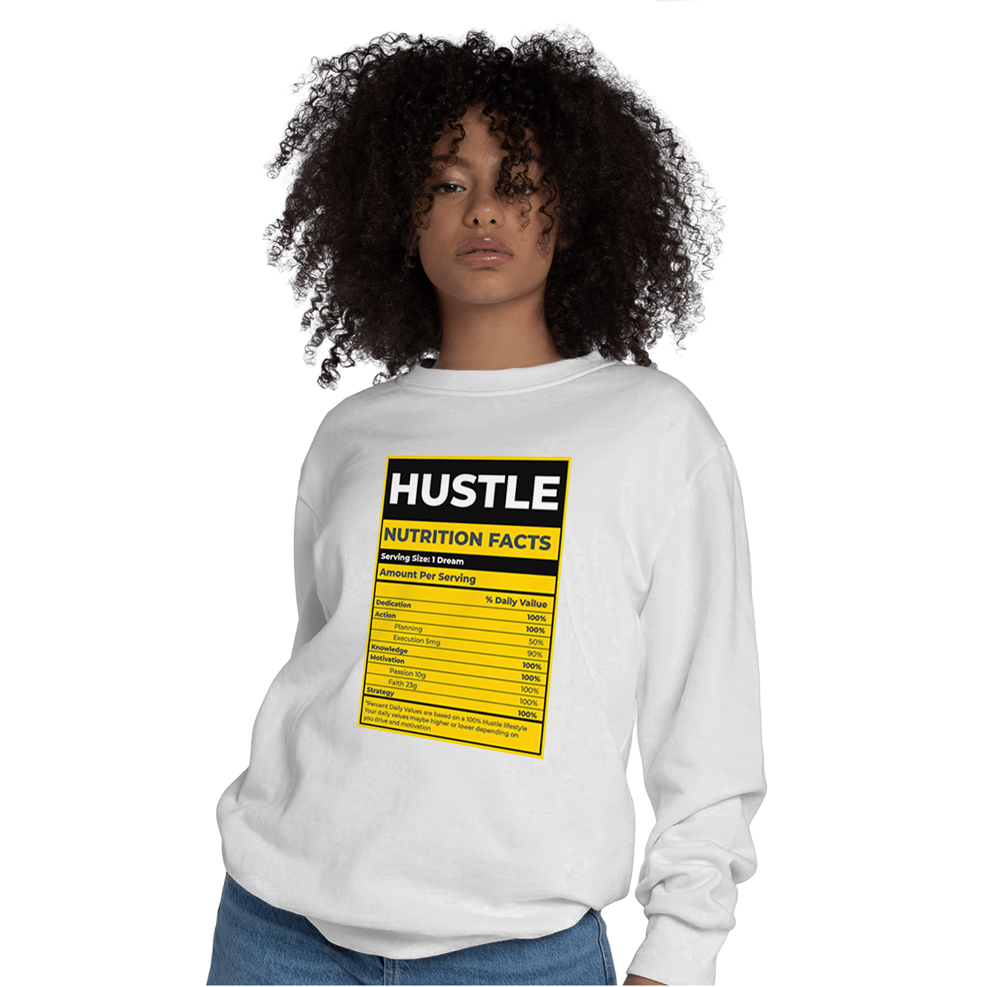 Thunder 4s Sweatshirt Match Hustle Nutrition Facts - NastyJamz