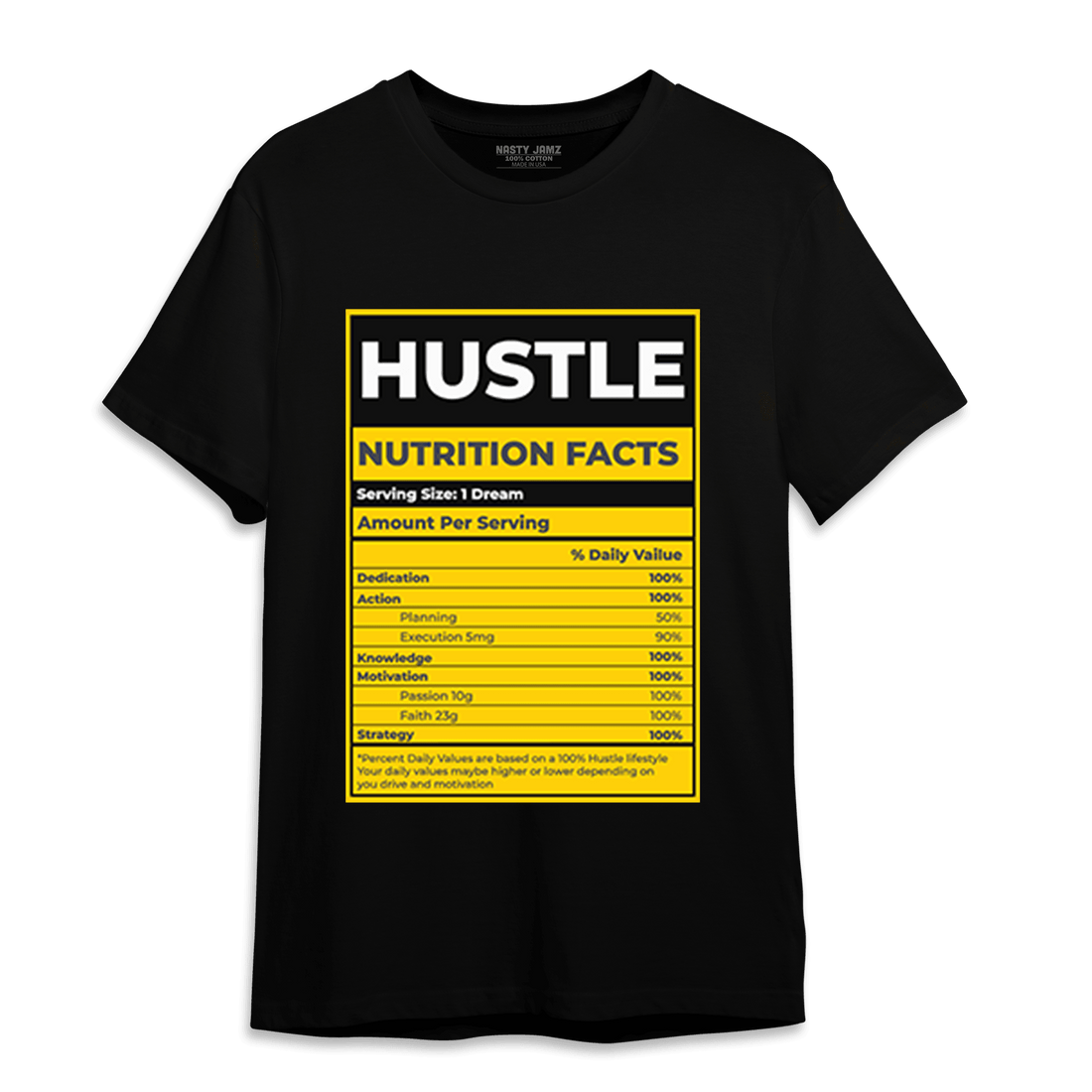 Thunder 4s T Shirt Match Hustle Nutrition Facts - NastyJamz