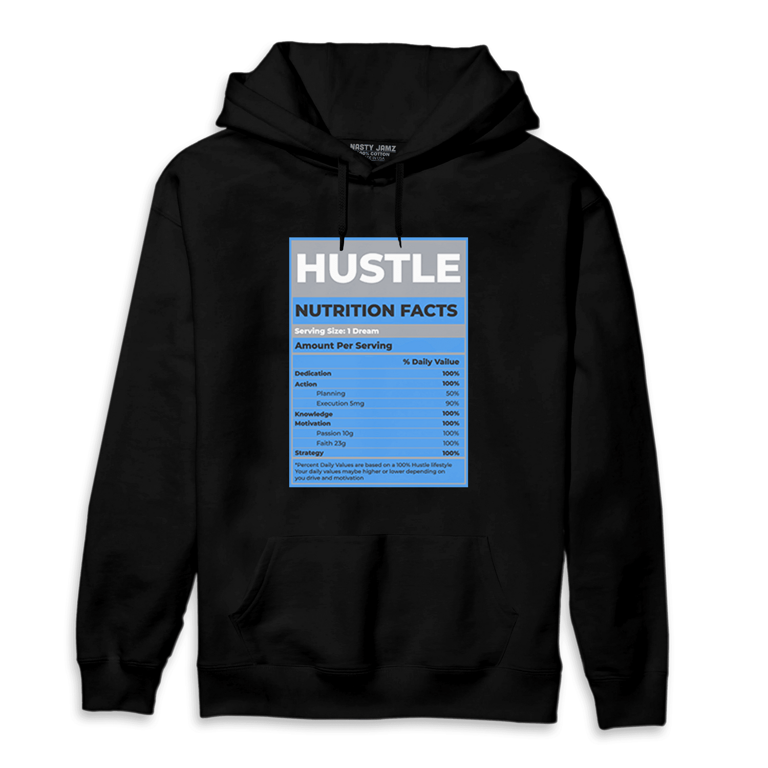 University Blue 5s Hoodie Match Hustle Nutrition Facts - NastyJamz