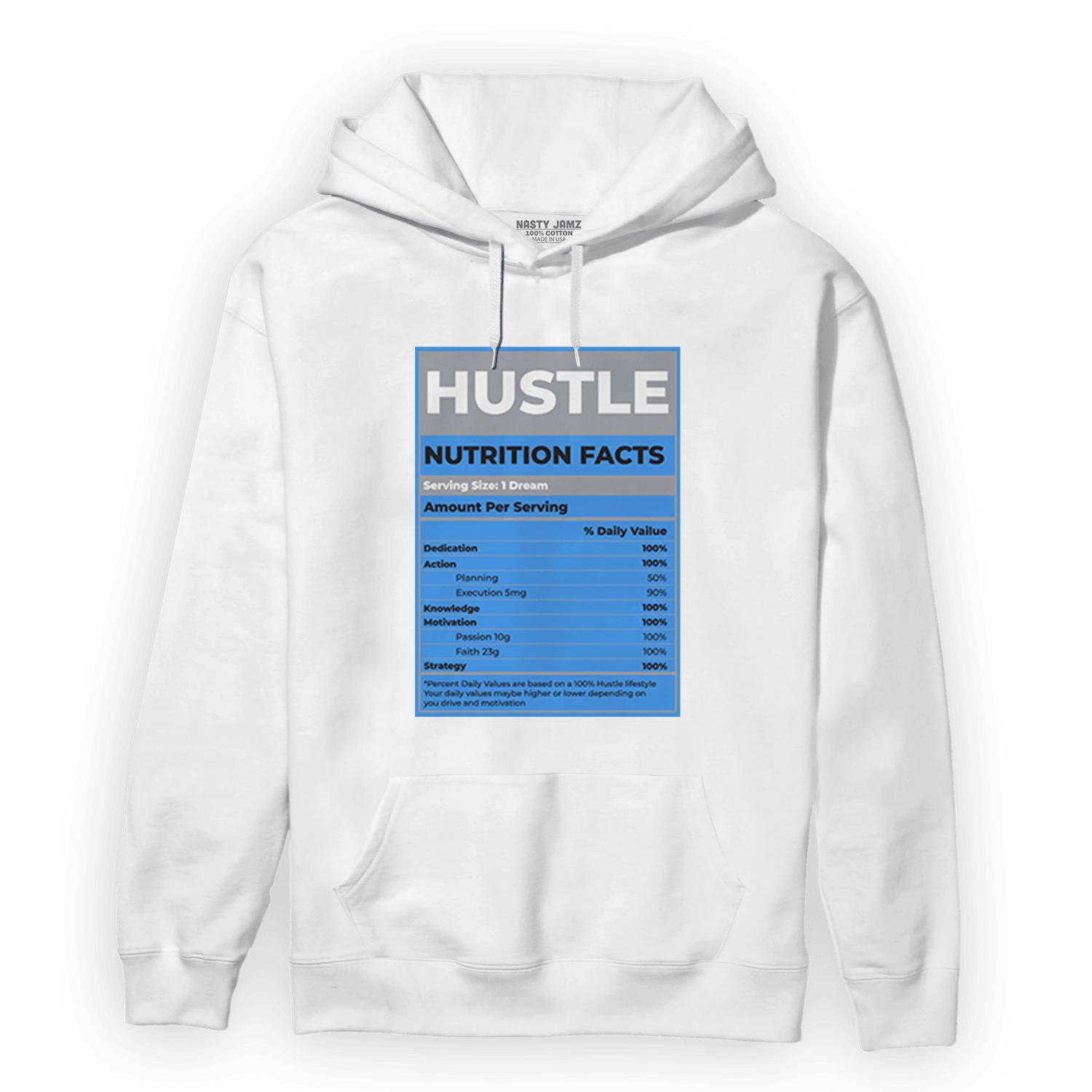 University Blue 5s Hoodie Match Hustle Nutrition Facts - NastyJamz