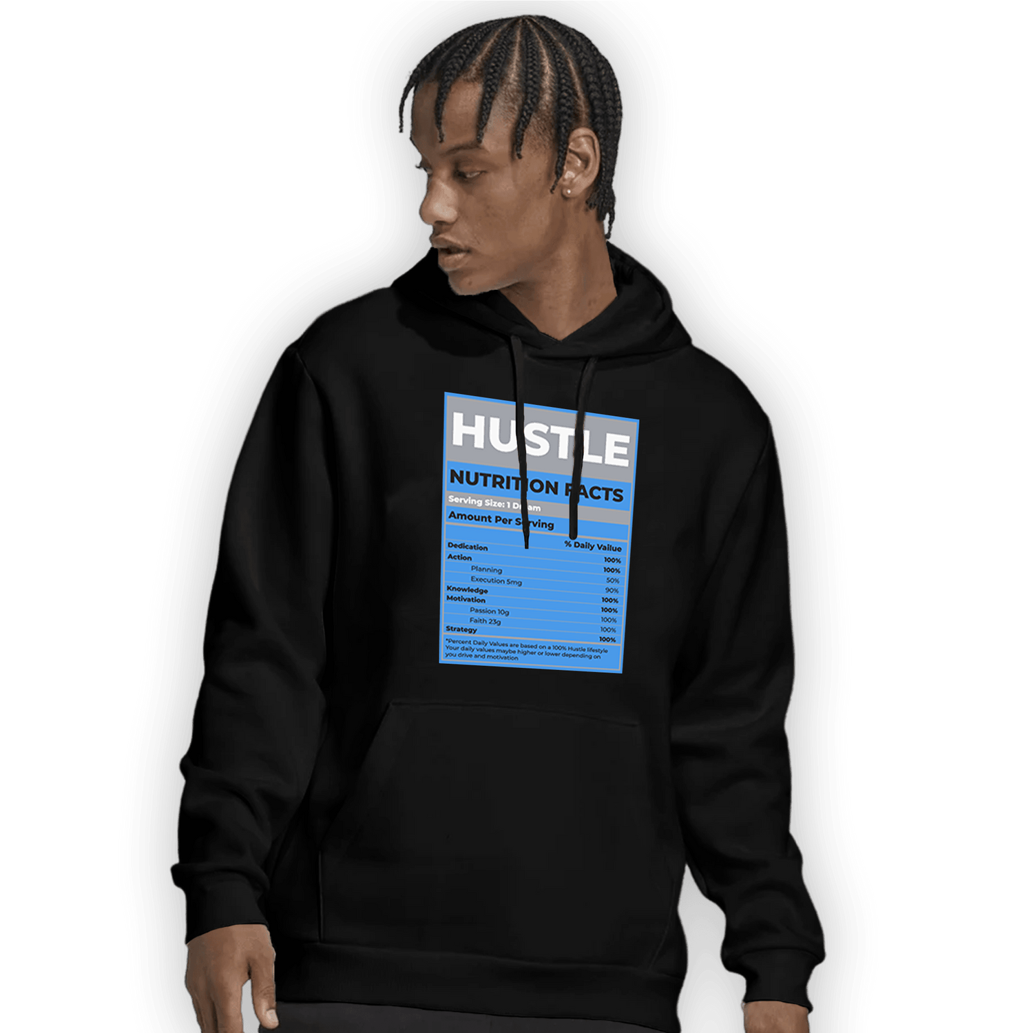 University Blue 5s Hoodie Match Hustle Nutrition Facts - NastyJamz