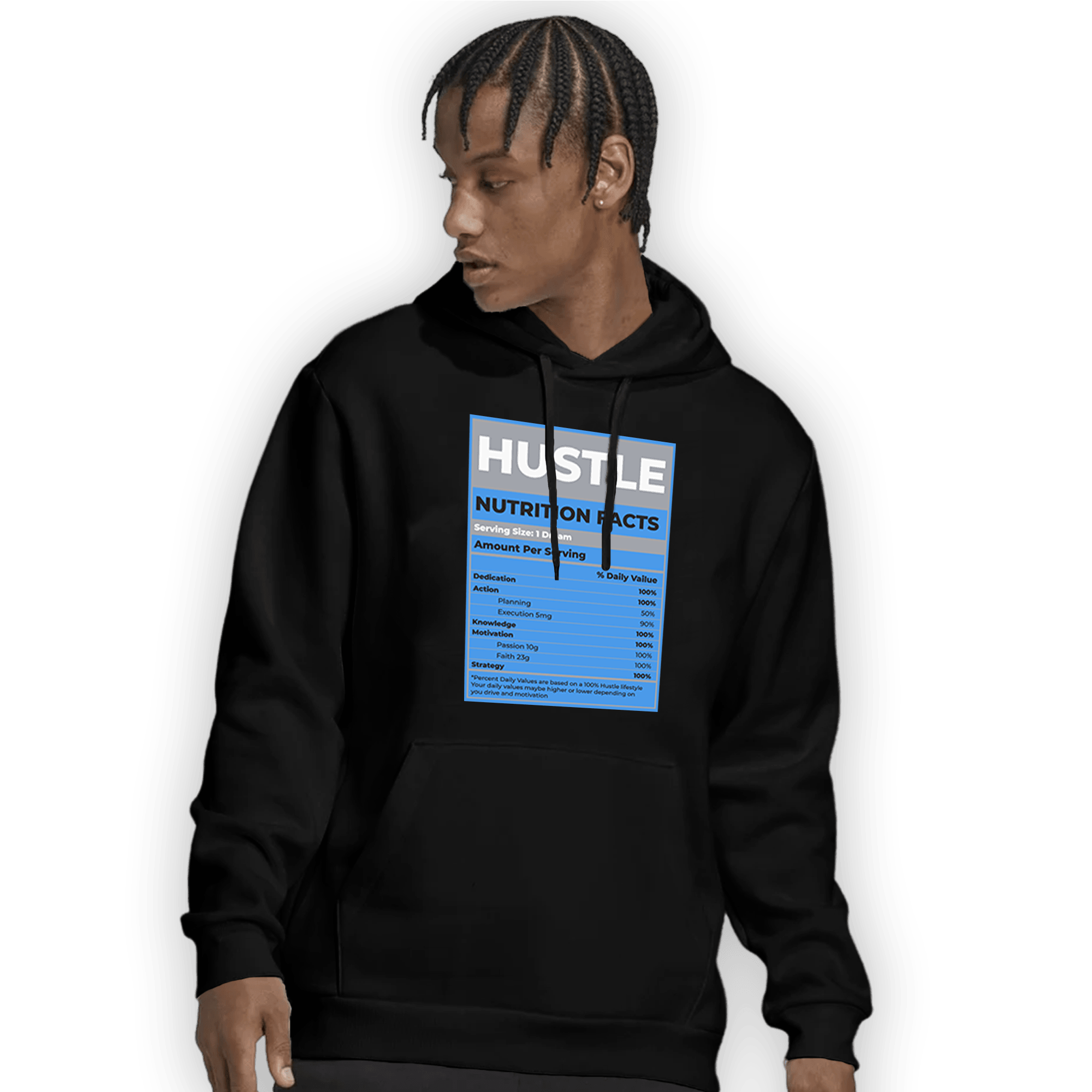 University Blue 5s Hoodie Match Hustle Nutrition Facts - NastyJamz