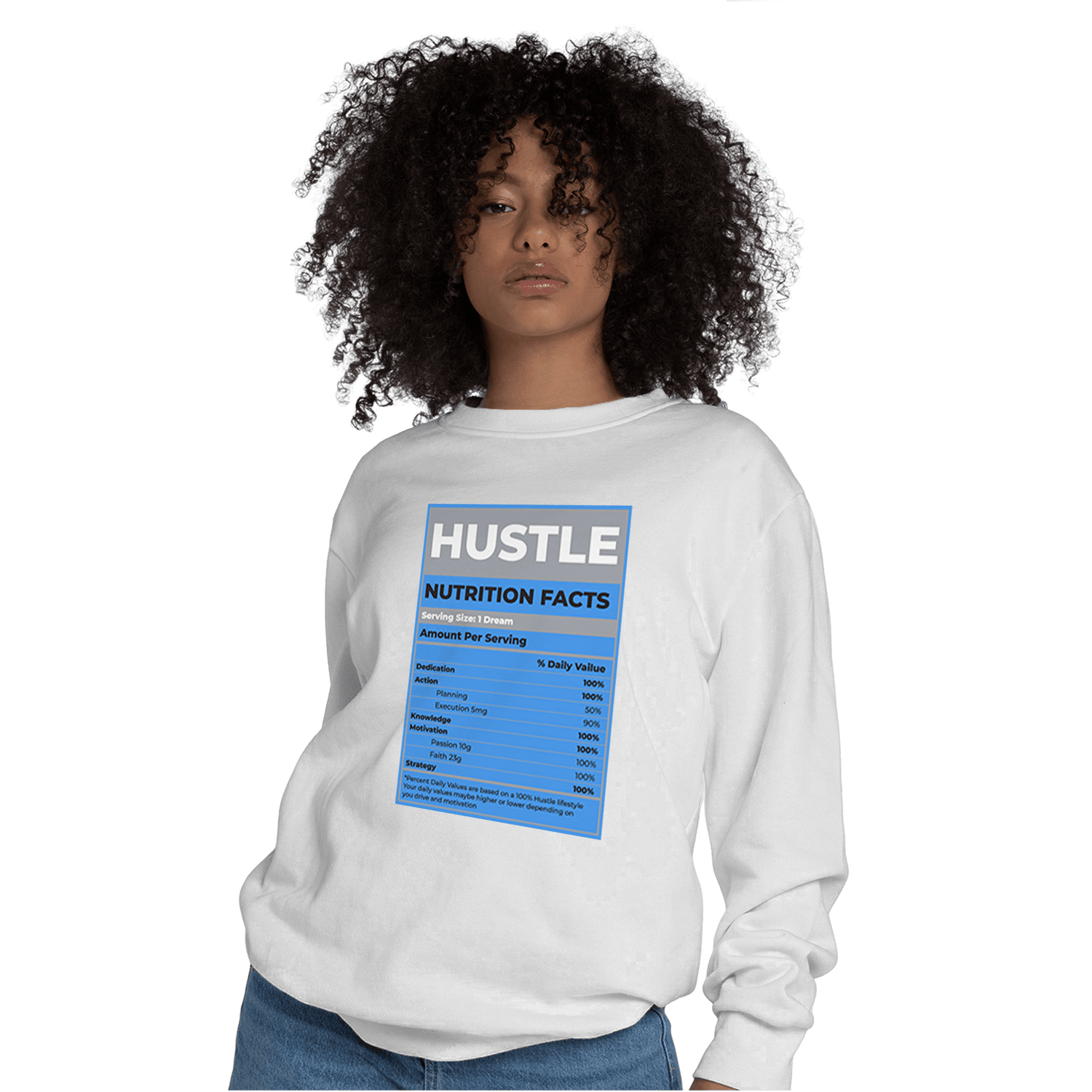 University Blue 5s Sweatshirt Match Hustle Nutrition Facts - NastyJamz