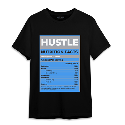 University Blue 5s T Shirt Match Hustle Nutrition Facts - NastyJamz