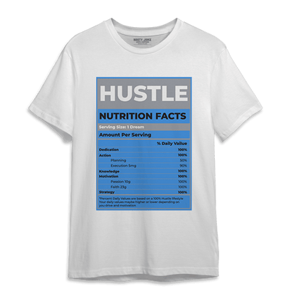 University Blue 5s T Shirt Match Hustle Nutrition Facts - NastyJamz