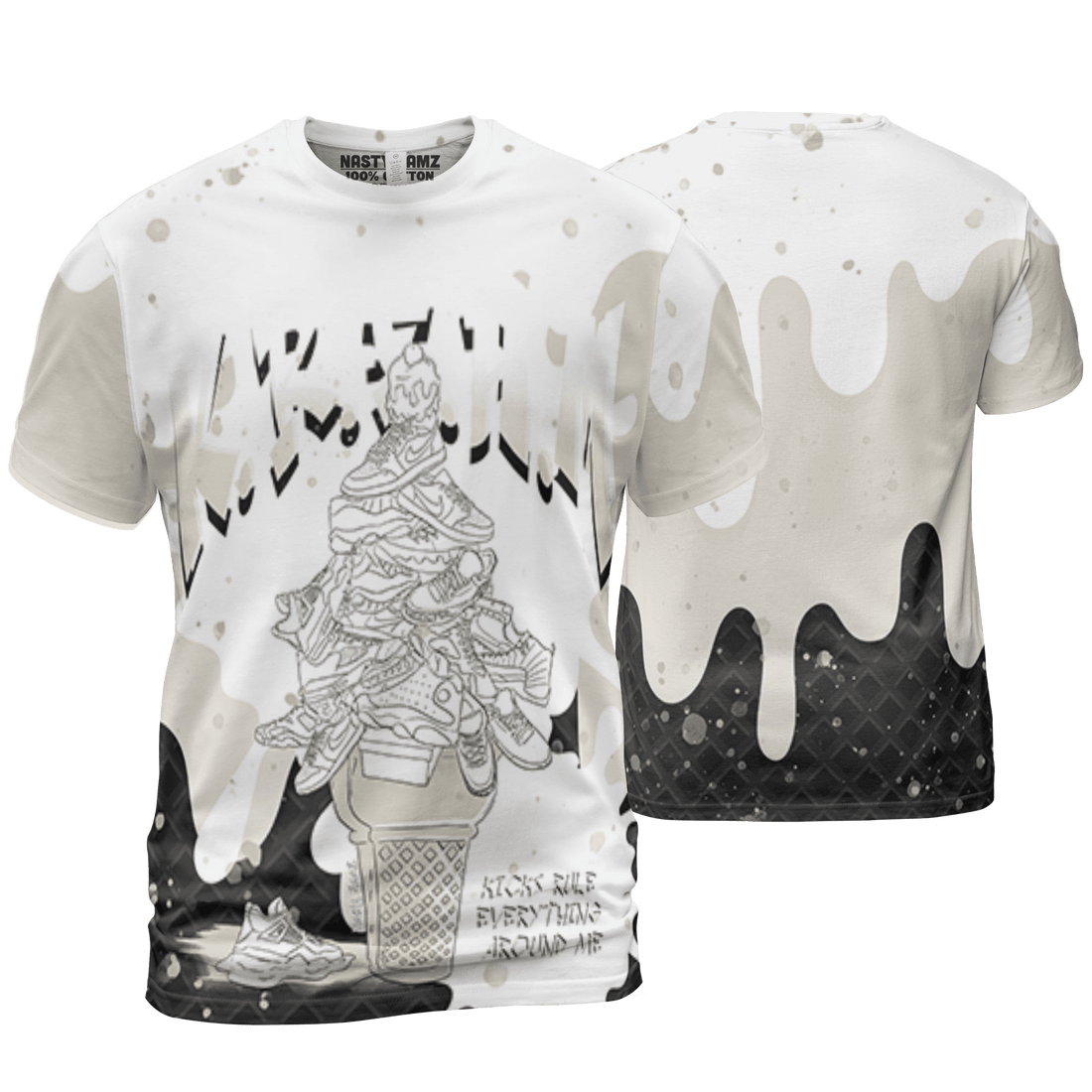 Gratitude 11s T Shirt Match KREAM 3D All-Over Print Waffle Cone - NastyJamz