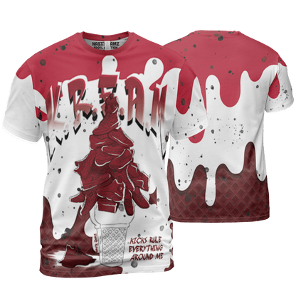 Cherry 12s T Shirt Match KREAM 3D All-Over Print Waffle Cone - NastyJamz