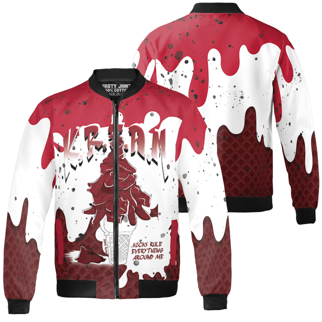 Cherry 12s Jacket Match KREAM 3D All-Over Print Waffle Cone - NastyJamz