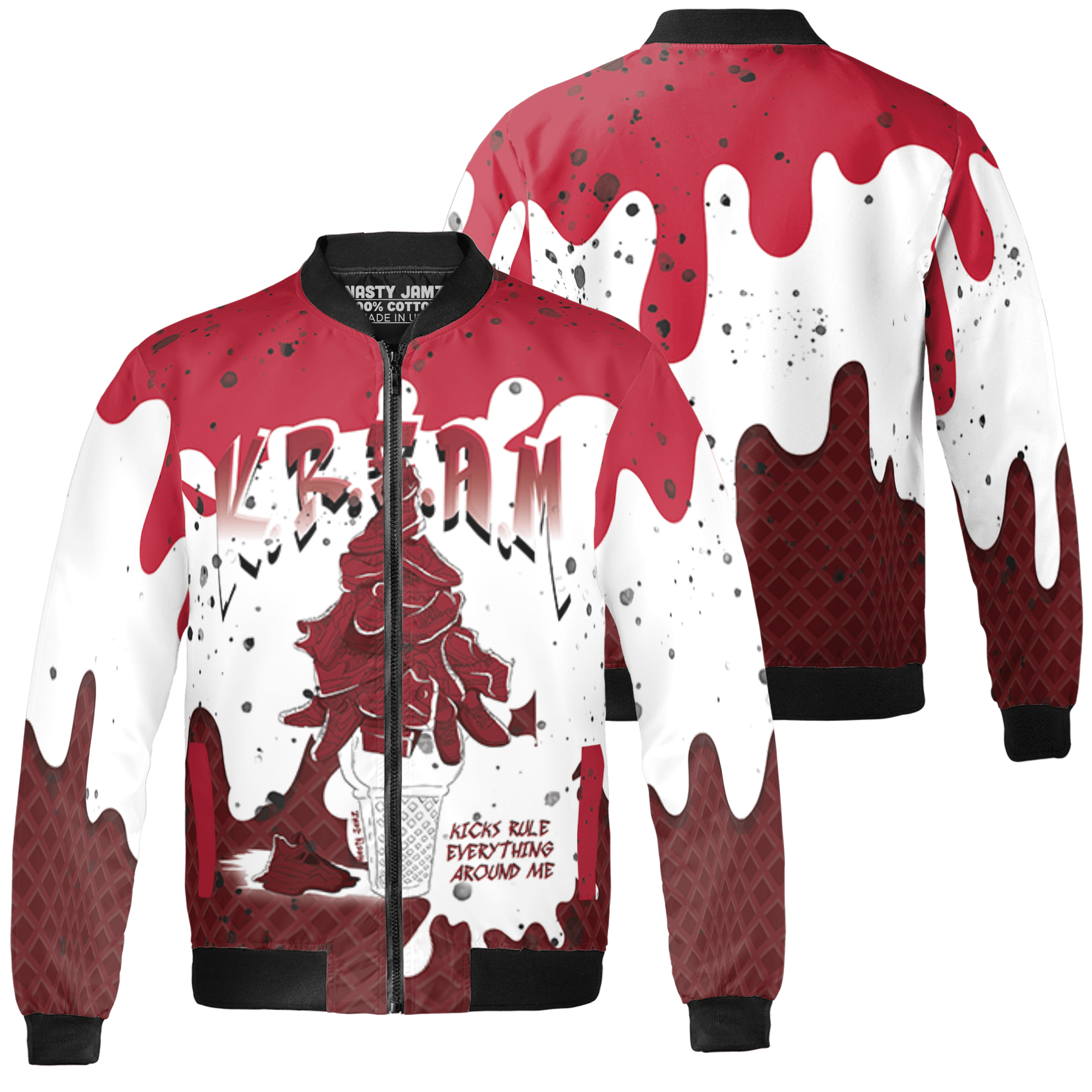 Cherry 12s Jacket Match KREAM 3D All-Over Print Waffle Cone - NastyJamz