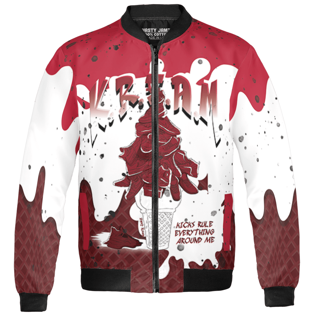 Cherry 12s Jacket Match KREAM 3D All-Over Print Waffle Cone - NastyJamz
