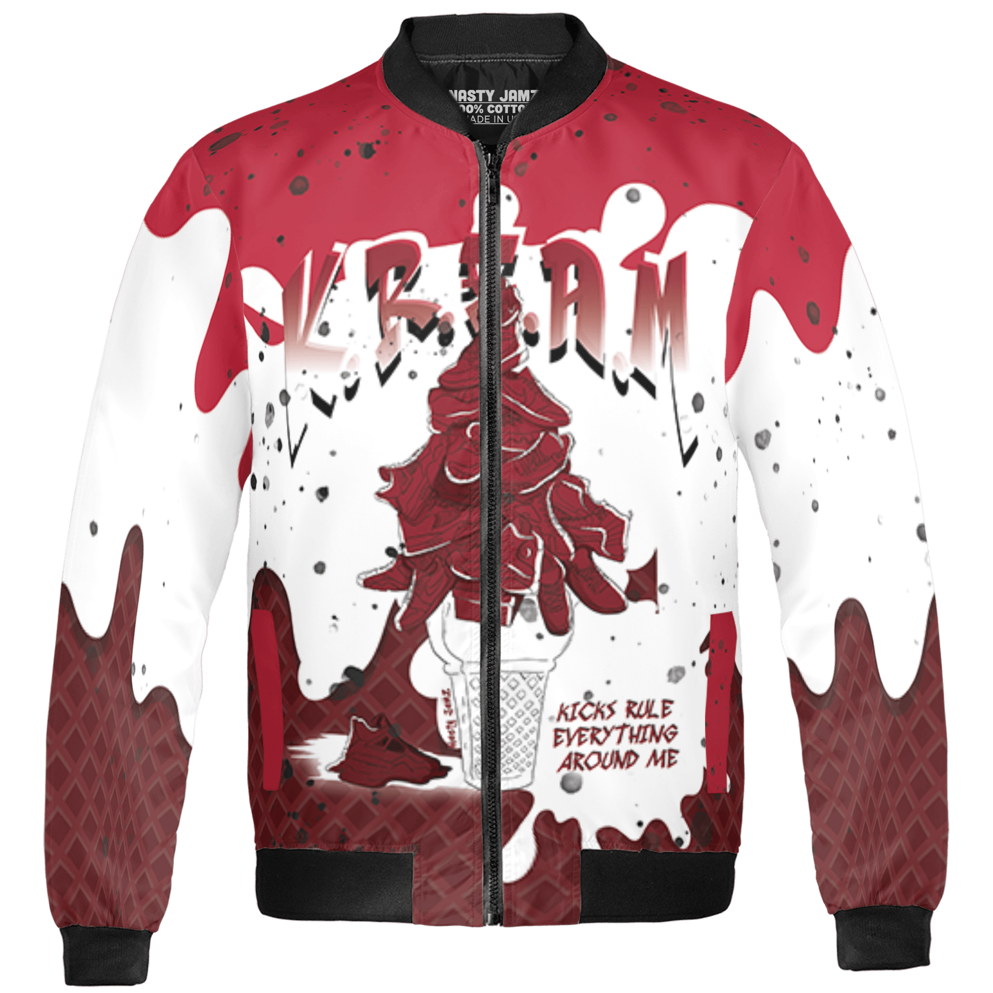 Cherry 12s Jacket Match KREAM 3D All-Over Print Waffle Cone - NastyJamz