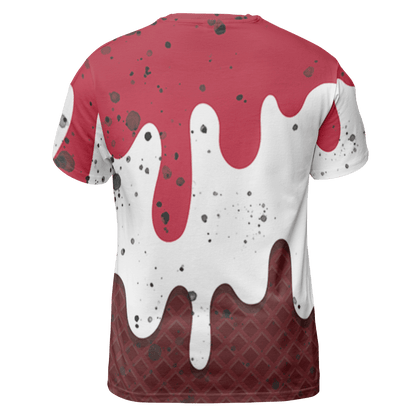 Cherry 12s T Shirt Match KREAM 3D All-Over Print Waffle Cone - NastyJamz