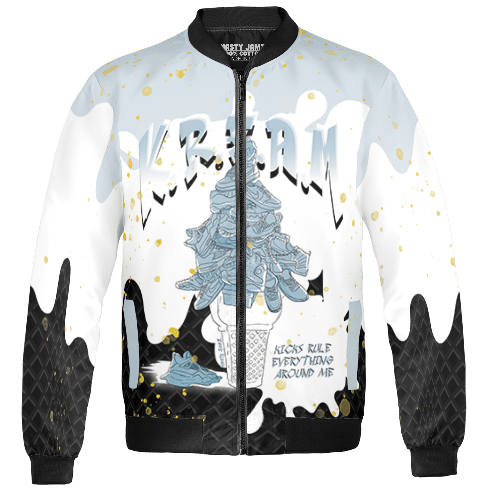 Blue Grey 13s Jacket Match KREAM 3D All-Over Print Waffle Cone - NastyJamz