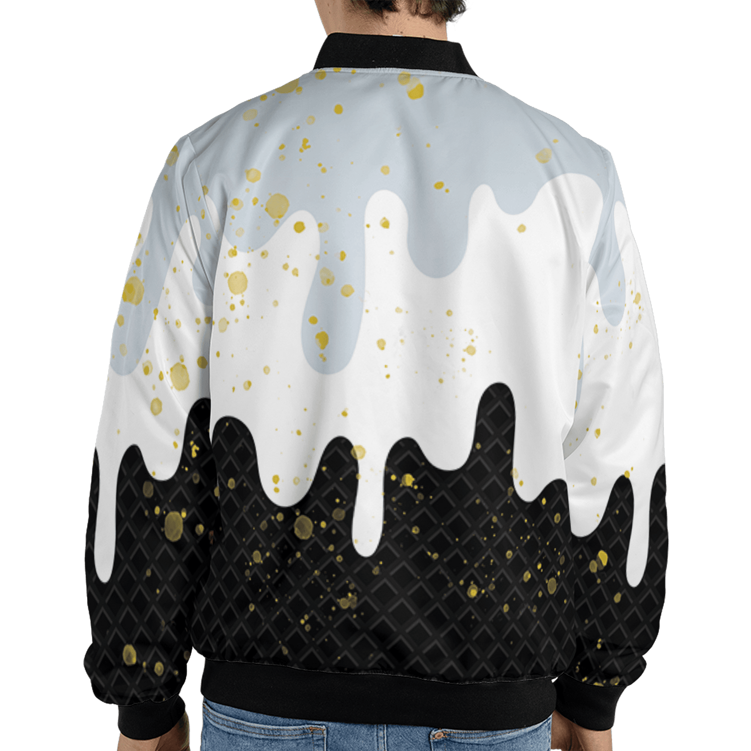 Blue Grey 13s Jacket Match KREAM 3D All-Over Print Waffle Cone - NastyJamz