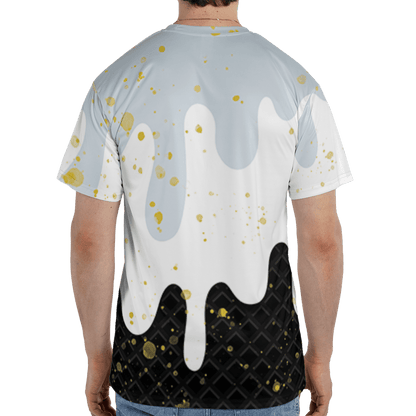 Blue Grey 13s T Shirt Match KREAM 3D All-Over Print Waffle Cone - NastyJamz