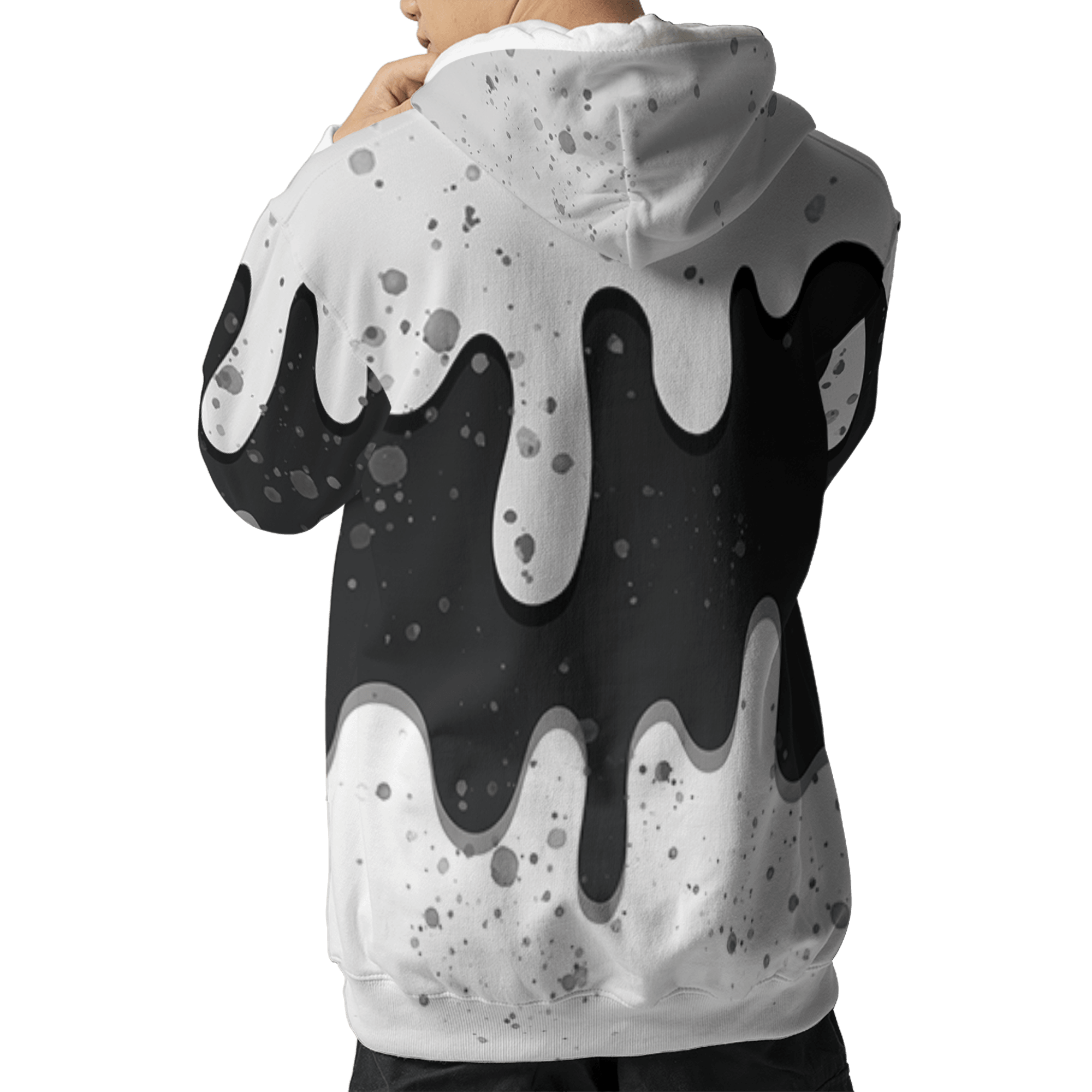Retro High OG Black White 1s Hoodie Match KREAM 3D All-Over Print Waffle Cone - NastyJamz