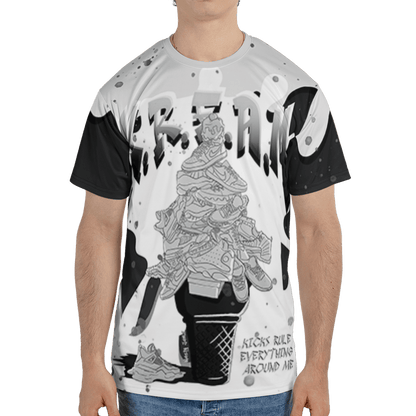 Retro High OG Black White 1s T Shirt Match KREAM 3D All-Over Print Waffle Cone - NastyJamz