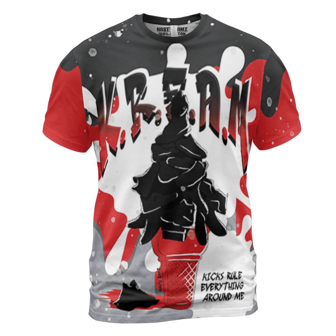 Bred Reimagined 4s T Shirt Match KREAM 3D All-Over Print Waffle Cone - NastyJamz