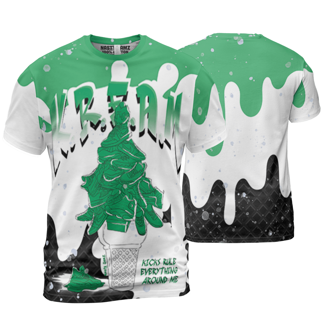 Lucky Green 5s T Shirt Match KREAM 3D All-Over Print Waffle Cone - NastyJamz