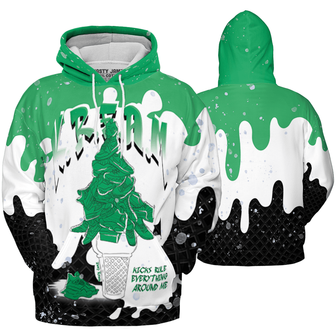 Lucky Green 5s Hoodie Match KREAM 3D All-Over Print Waffle Cone - NastyJamz