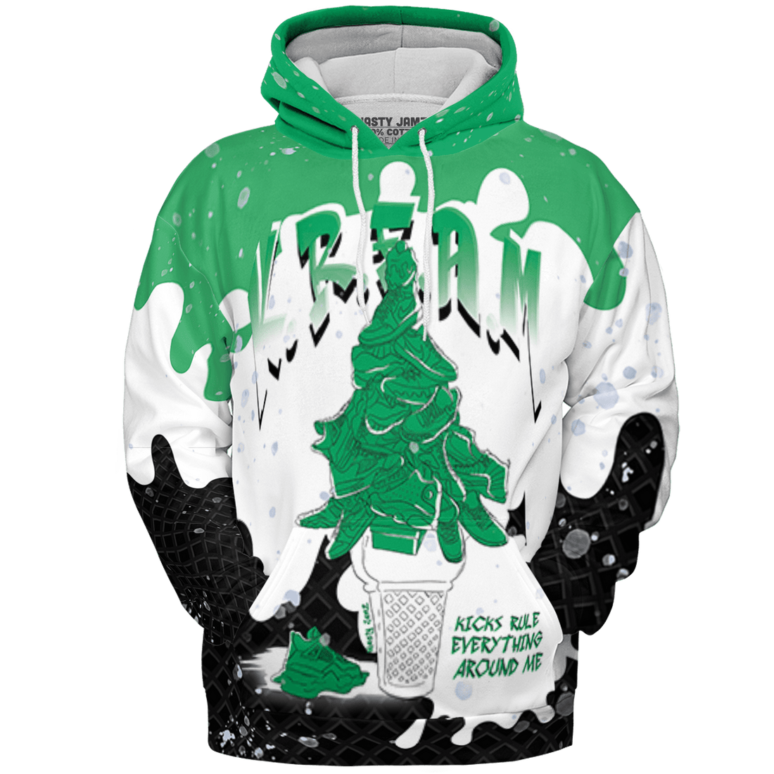 Lucky Green 5s Hoodie Match KREAM 3D All-Over Print Waffle Cone - NastyJamz