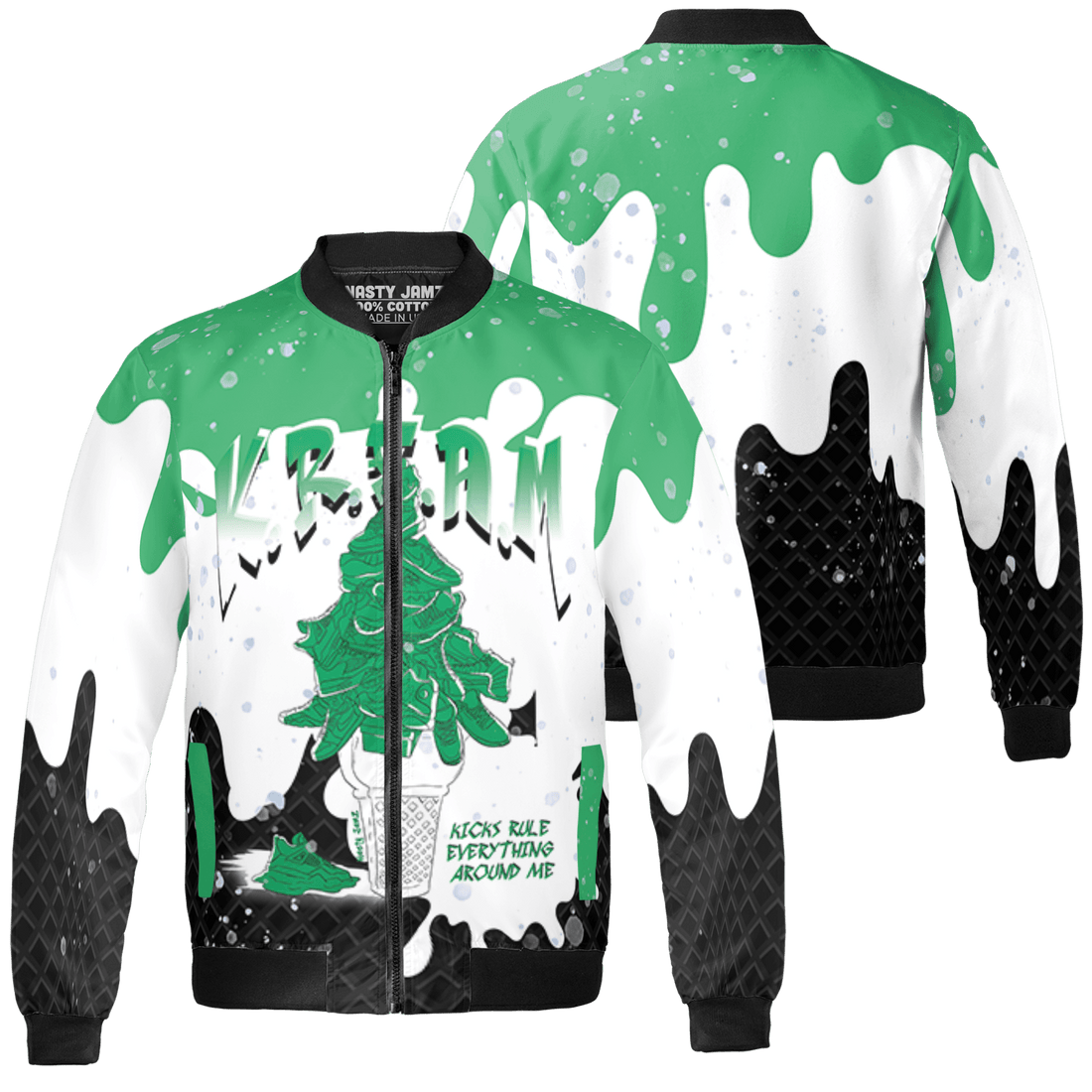 Lucky Green 5s Jacket Match KREAM 3D All-Over Print Waffle Cone - NastyJamz
