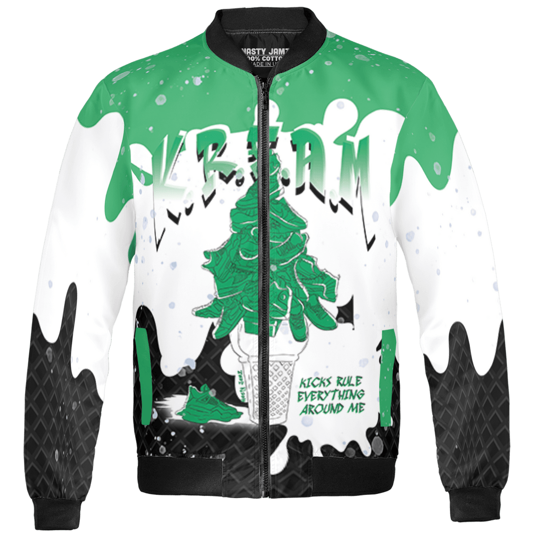 Lucky Green 5s Jacket Match KREAM 3D All-Over Print Waffle Cone - NastyJamz