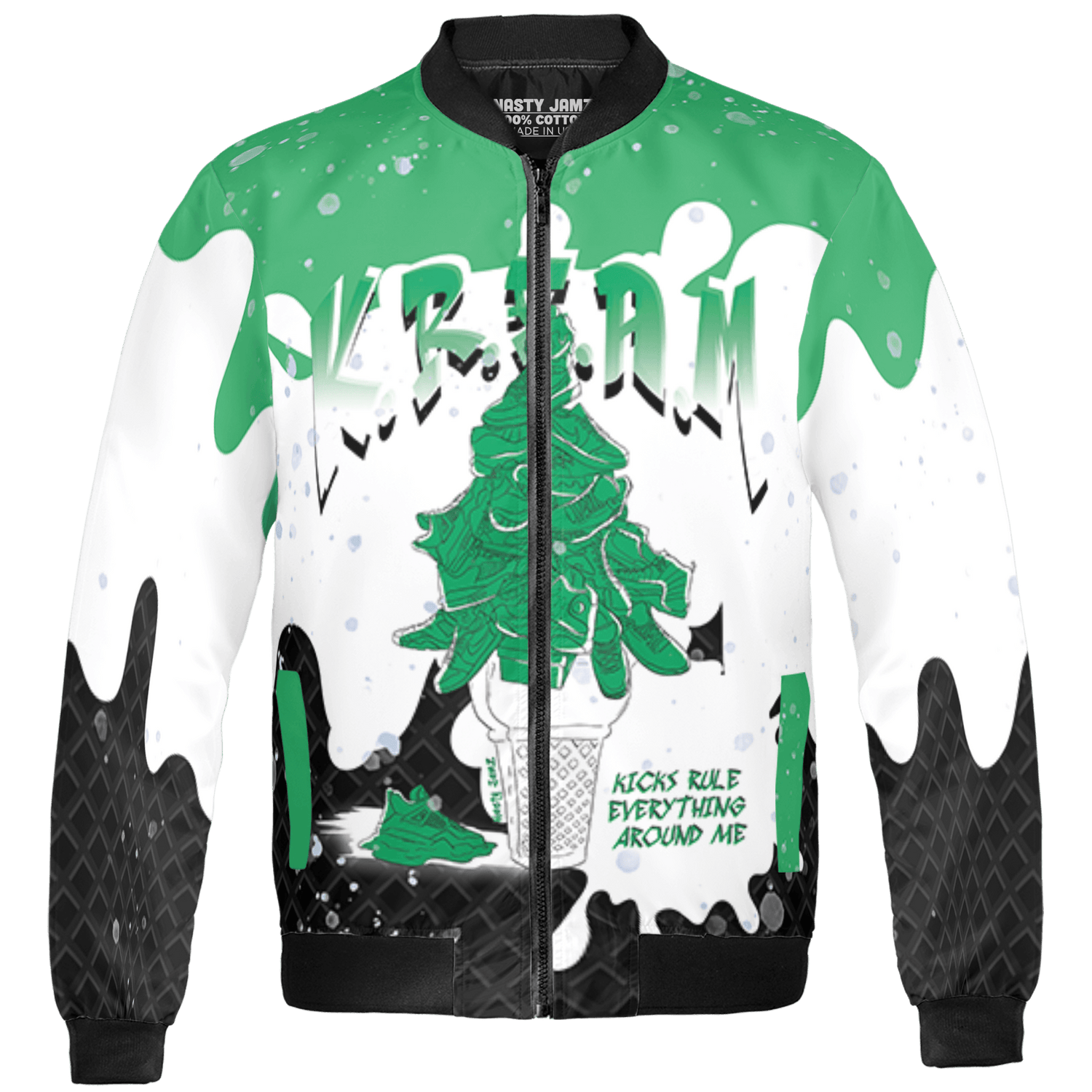 Lucky Green 5s Jacket Match KREAM 3D All-Over Print Waffle Cone - NastyJamz