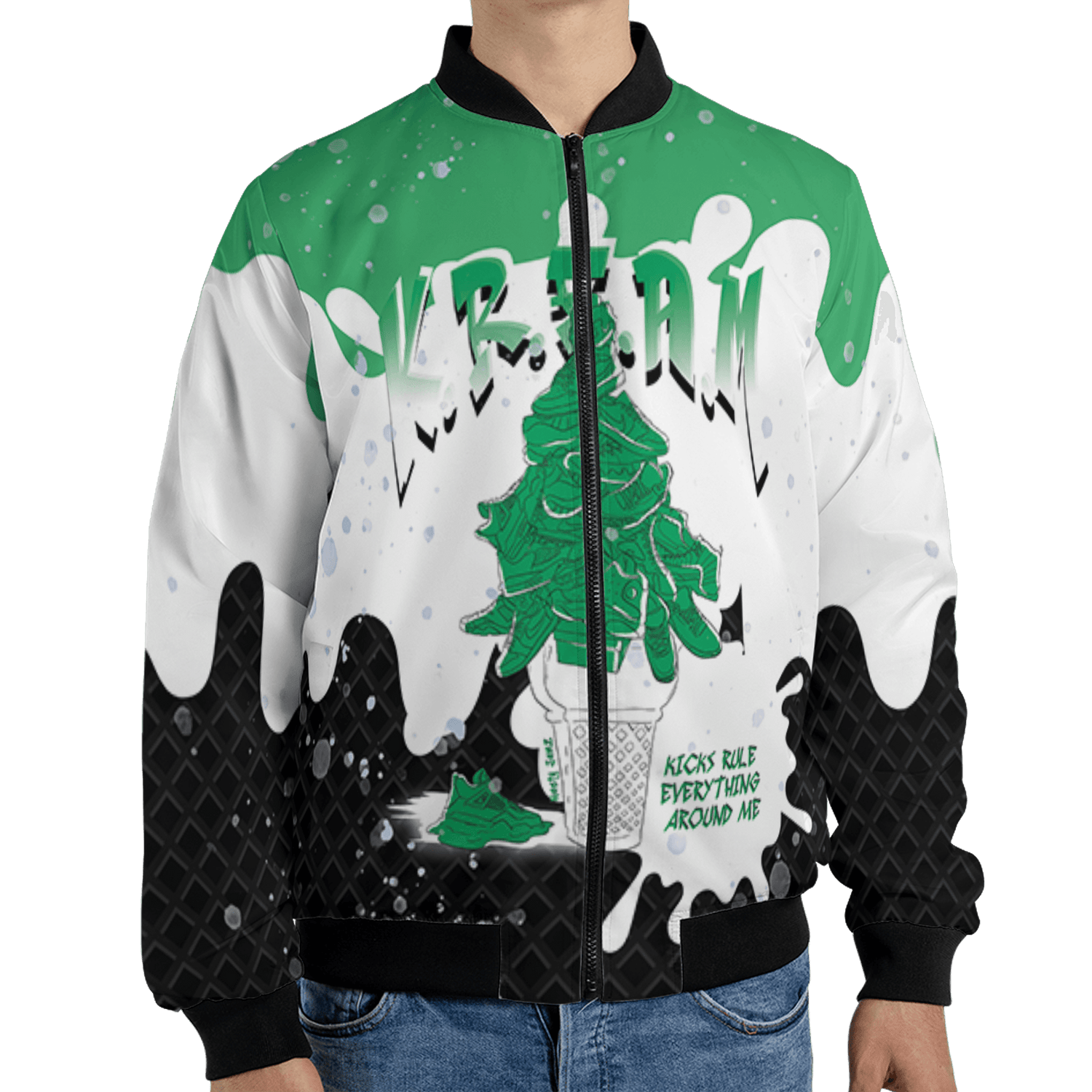 Lucky Green 5s Jacket Match KREAM 3D All-Over Print Waffle Cone - NastyJamz