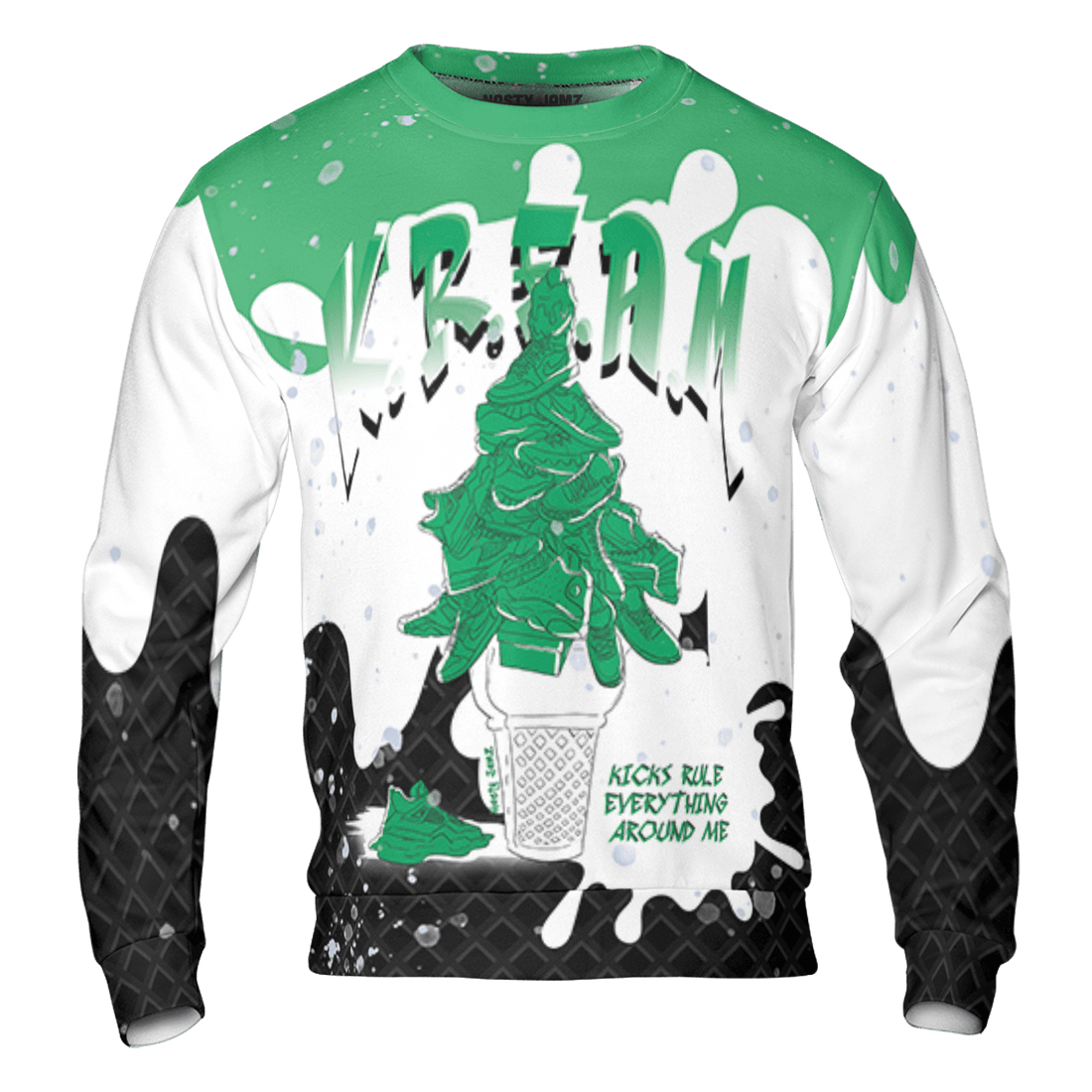 Lucky Green 5s Sweatshirt Match KREAM 3D All-Over Print Waffle Cone - NastyJamz