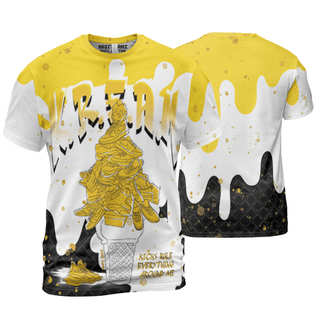 Yellow Ochre 6s T Shirt Match KREAM 3D All-Over Print Waffle Cone - NastyJamz