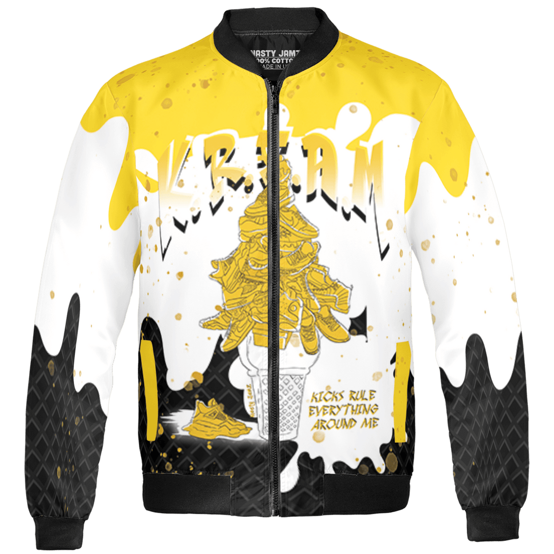 Yellow Ochre 6s Jacket Match KREAM 3D All-Over Print Waffle Cone - NastyJamz