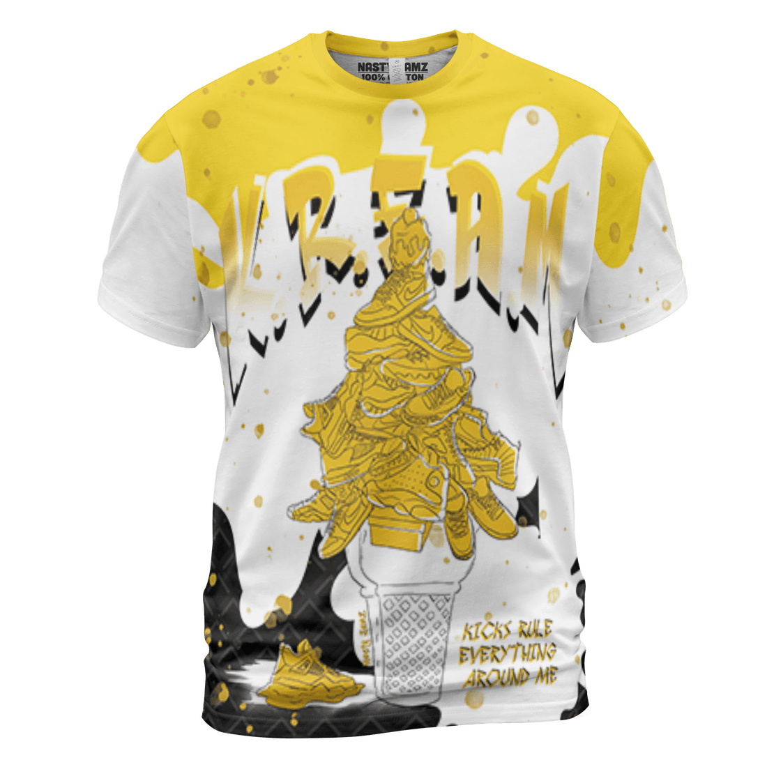 Yellow Ochre 6s T Shirt Match KREAM 3D All-Over Print Waffle Cone - NastyJamz