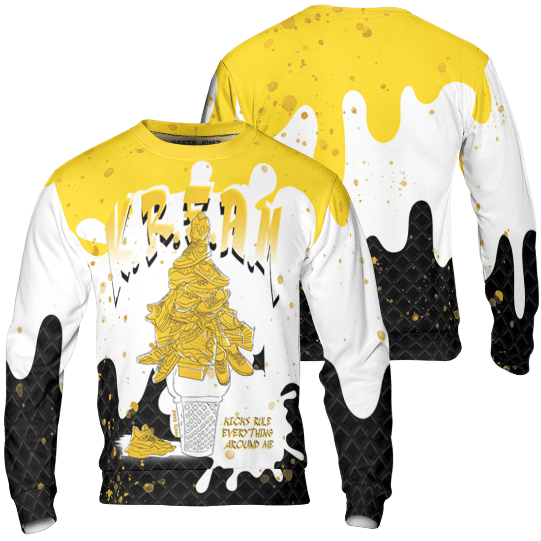 Yellow Ochre 6s Sweatshirt Match KREAM 3D All-Over Print Waffle Cone - NastyJamz