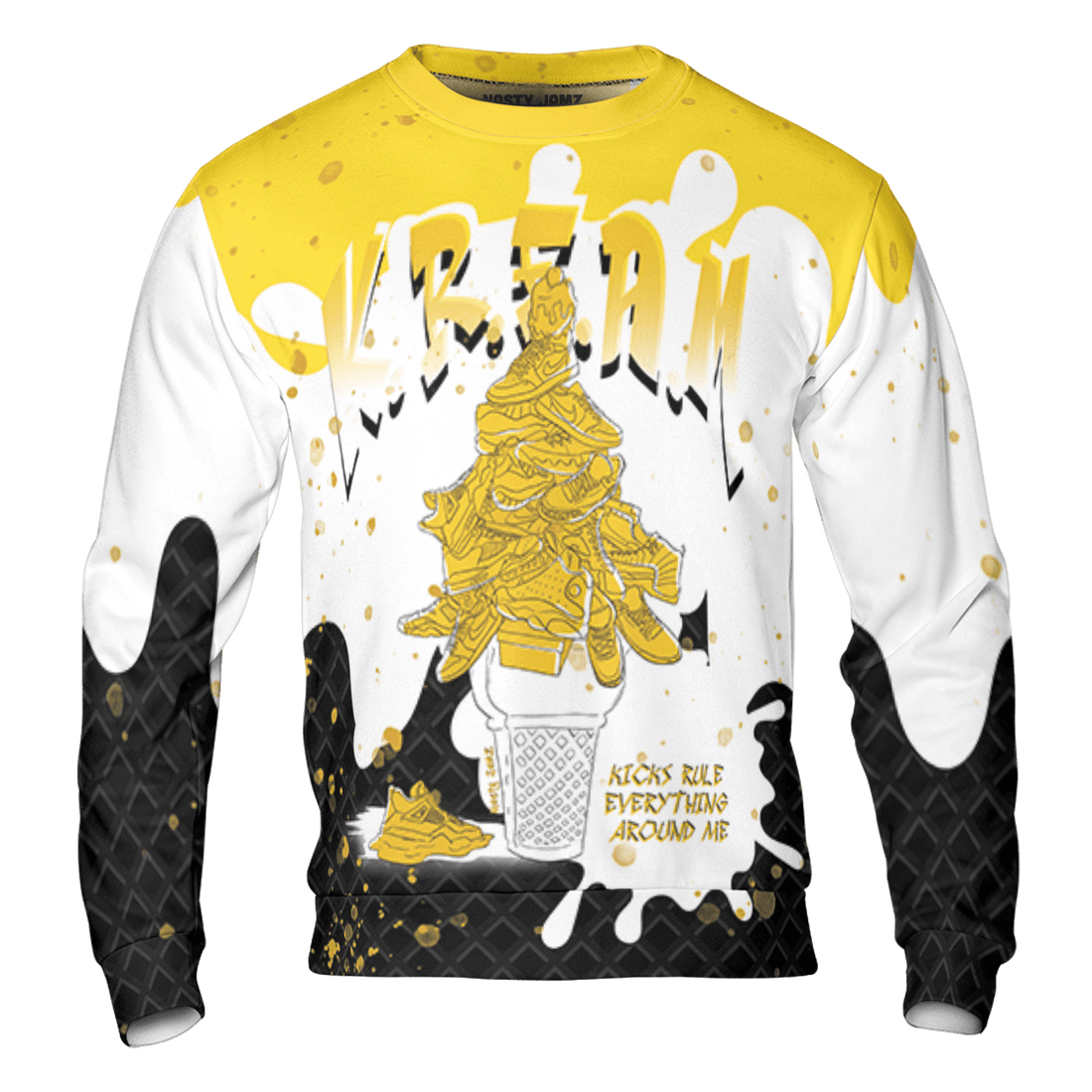 Yellow Ochre 6s Sweatshirt Match KREAM 3D All-Over Print Waffle Cone - NastyJamz