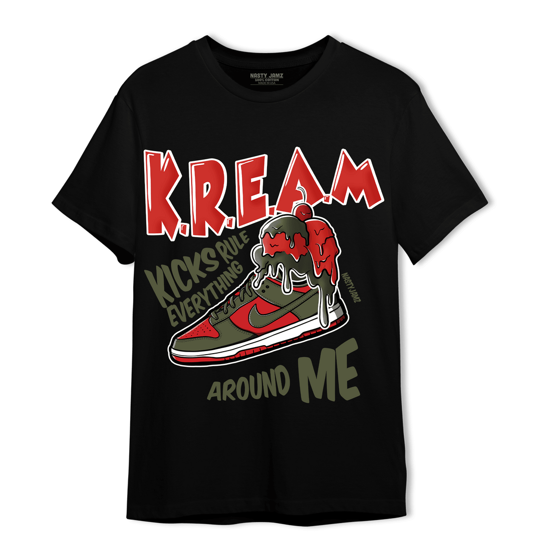 Dunk Low Mystic Red T Shirt Match Kream Sneaker - NastyJamz