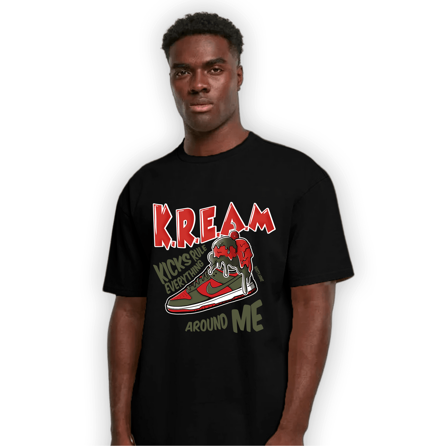 Dunk Low Mystic Red T Shirt Match Kream Sneaker - NastyJamz