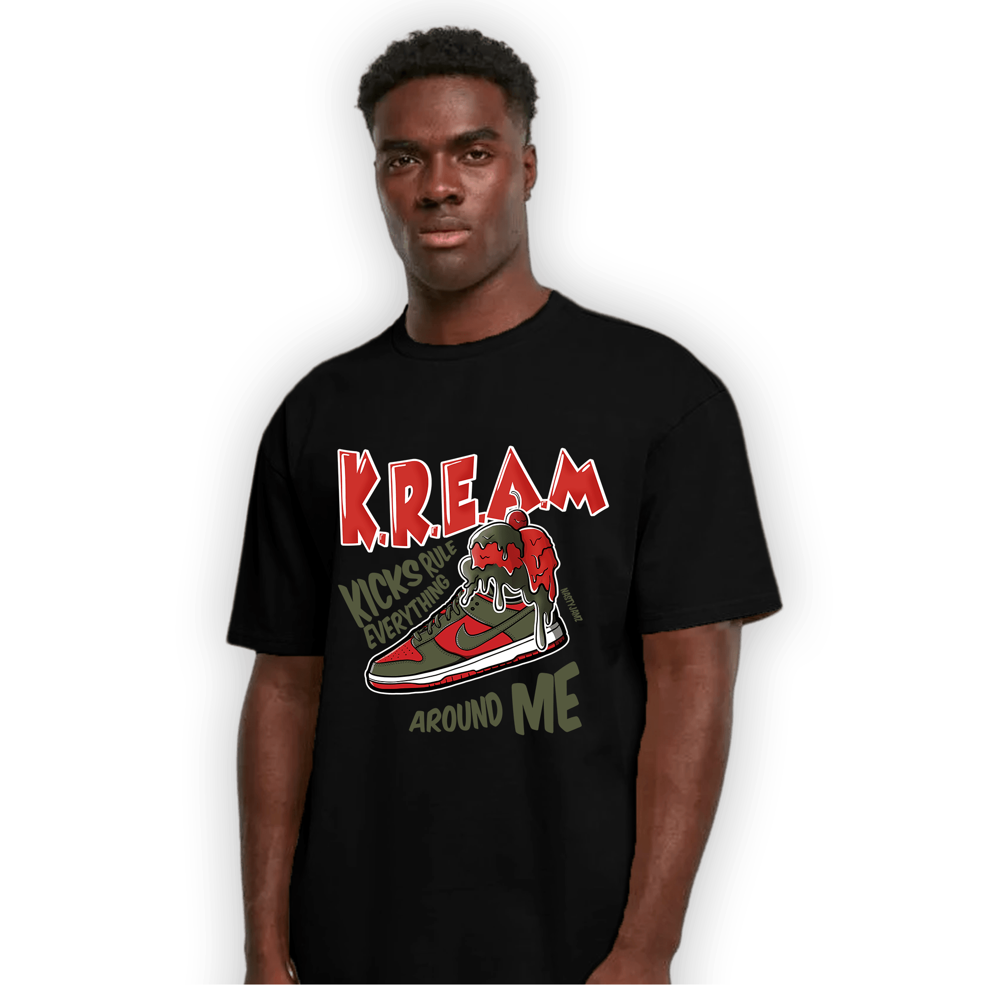 Dunk Low Mystic Red T Shirt Match Kream Sneaker - NastyJamz