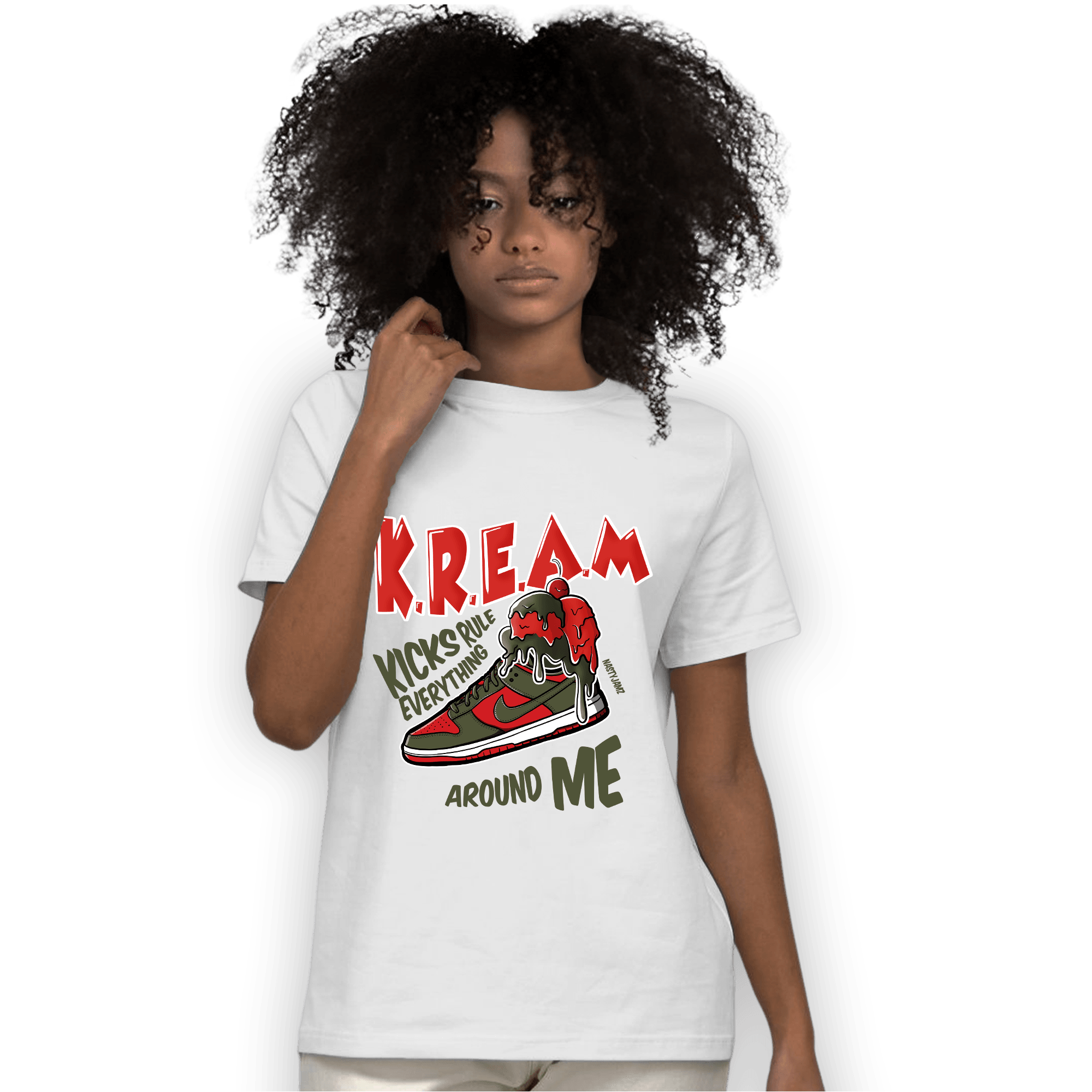 Dunk Low Mystic Red T Shirt Match Kream Sneaker - NastyJamz
