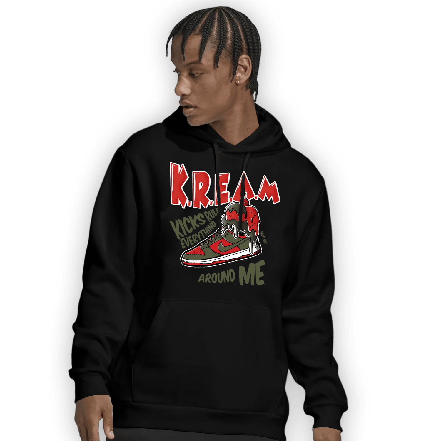 Dunk Low Mystic Red Hoodie Match Kream Sneaker - NastyJamz