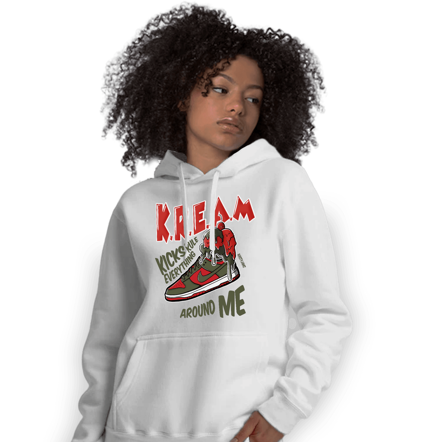 Dunk Low Mystic Red Hoodie Match Kream Sneaker - NastyJamz