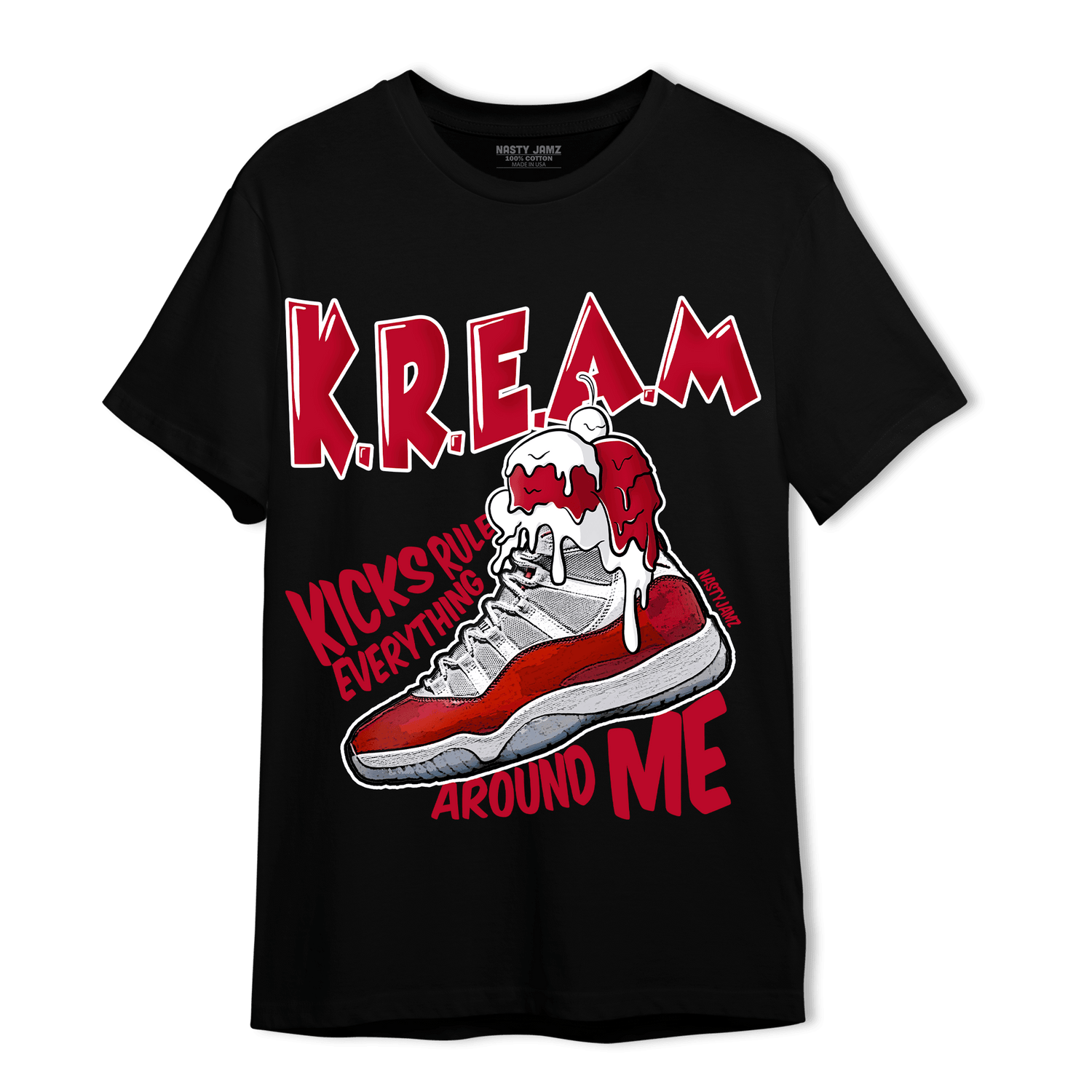 Cherry 11s T Shirt Match Kream Sneaker - NastyJamz