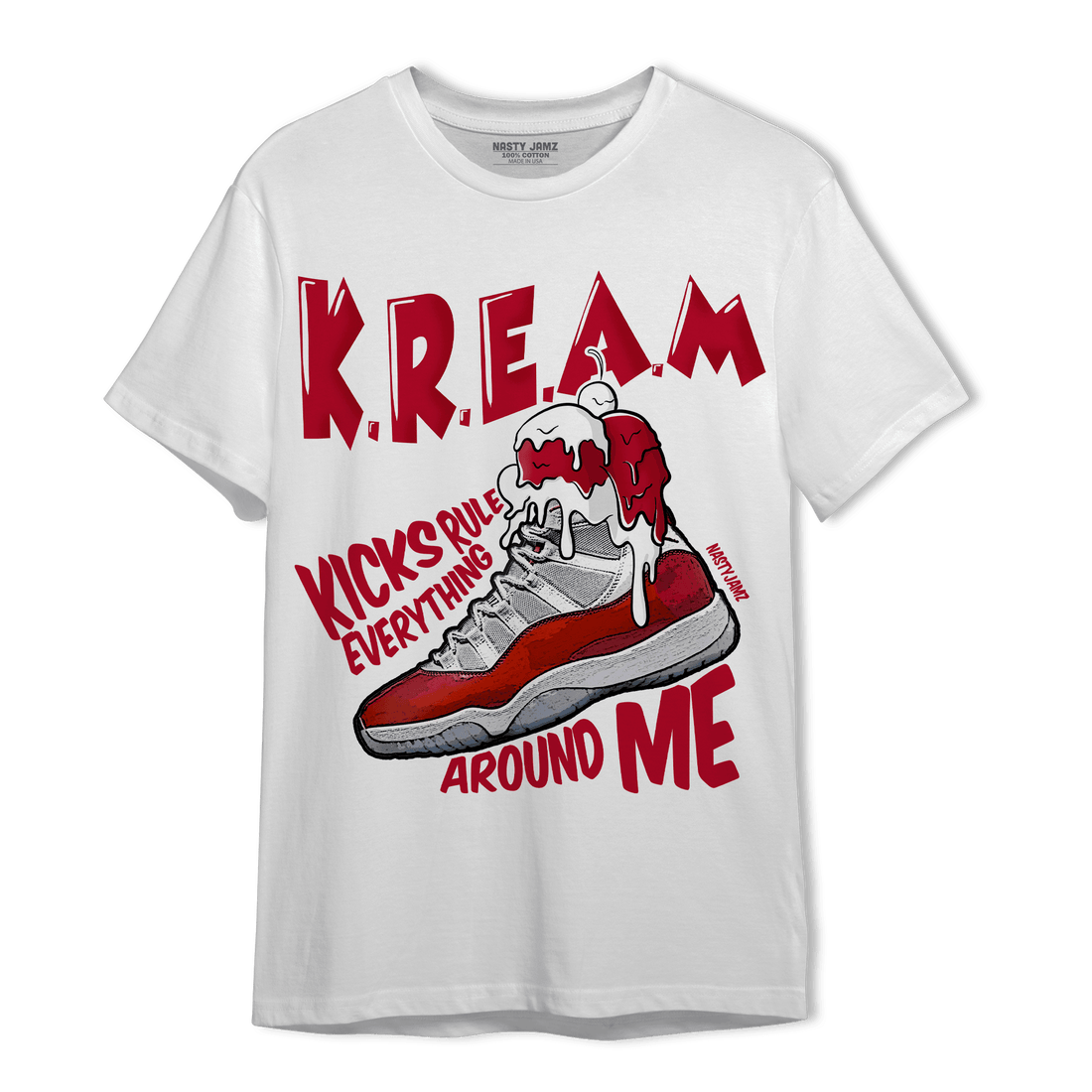 Cherry 11s T Shirt Match Kream Sneaker - NastyJamz