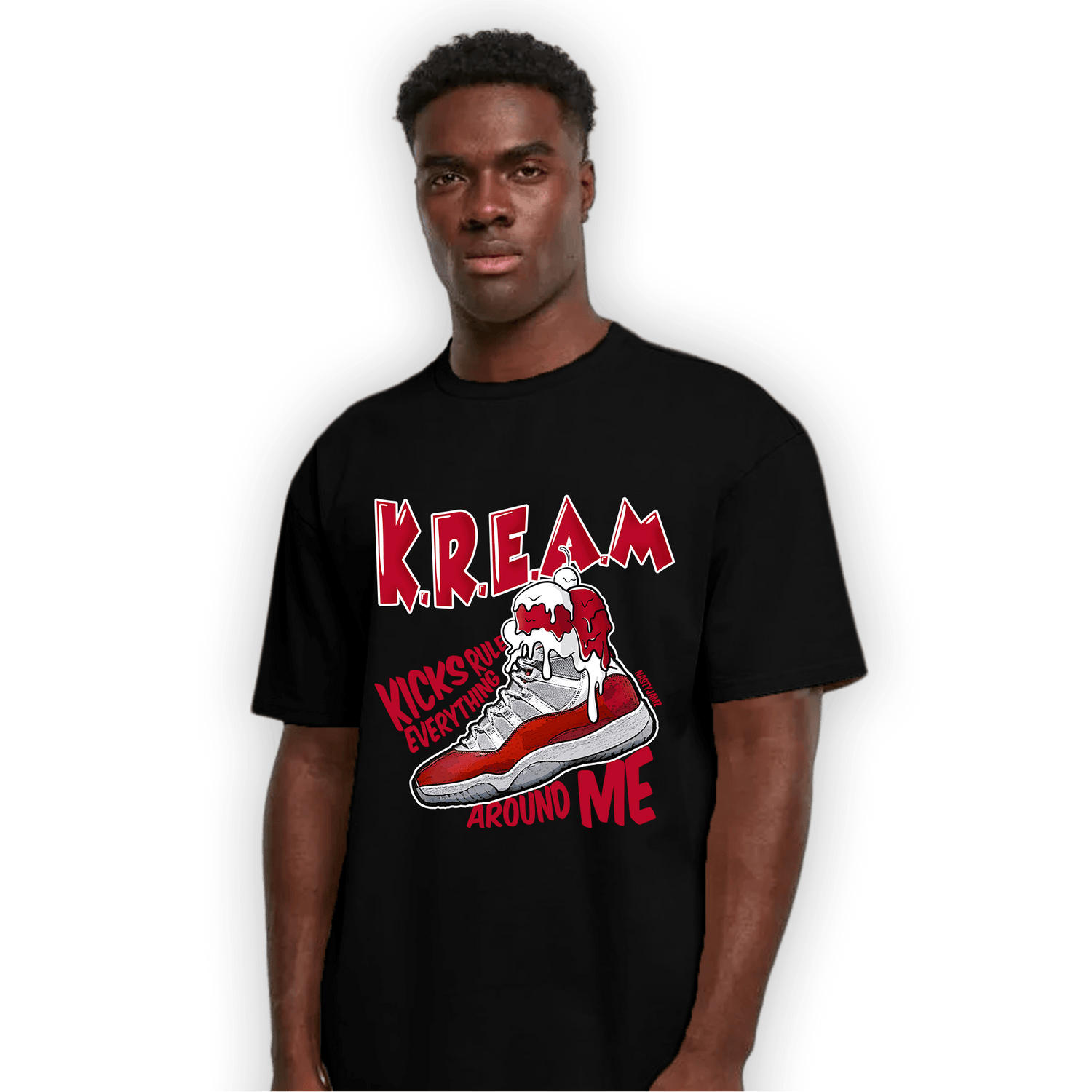 Cherry 11s T Shirt Match Kream Sneaker - NastyJamz