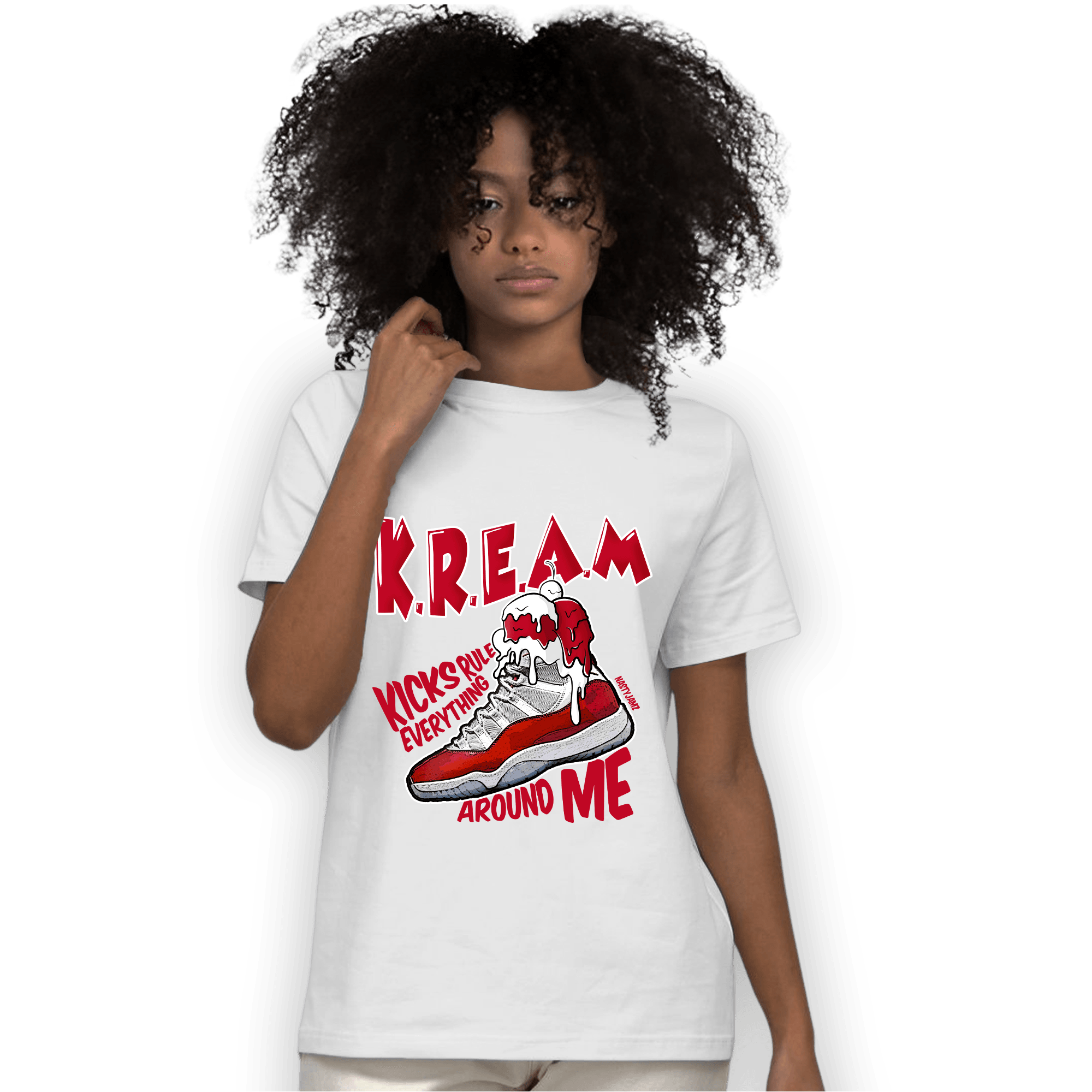 Cherry 11s T Shirt Match Kream Sneaker - NastyJamz